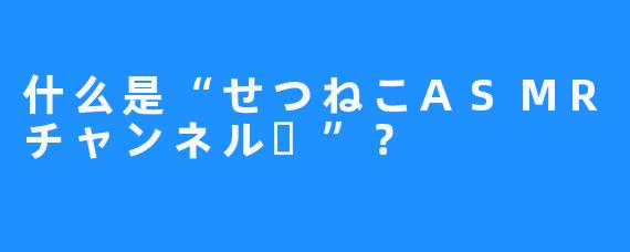 什么是“せつねこASMRチャンネル♡”？