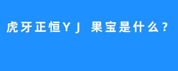 虎牙正恒YJ果宝是什么？