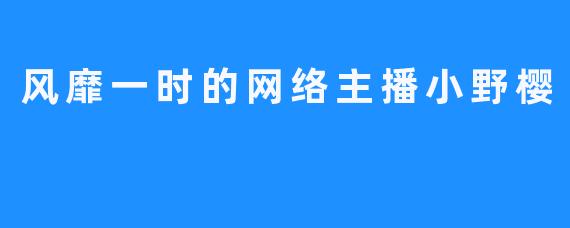 风靡一时的网络主播小野樱