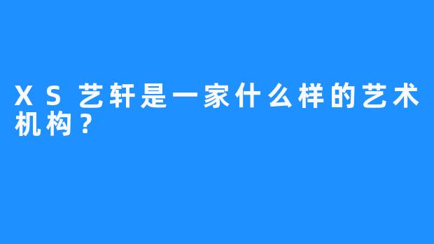 XS艺轩是一家什么样的艺术机构？