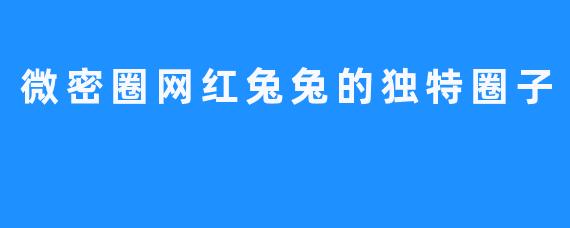 微密圈网红兔兔的独特圈子