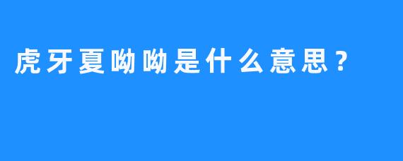 虎牙夏呦呦是什么意思？