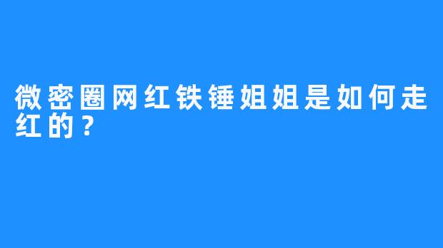 微密圈网红铁锤姐姐是如何走红的？