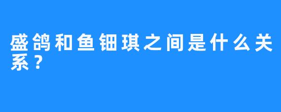 盛鸽和鱼钿琪之间是什么关系？