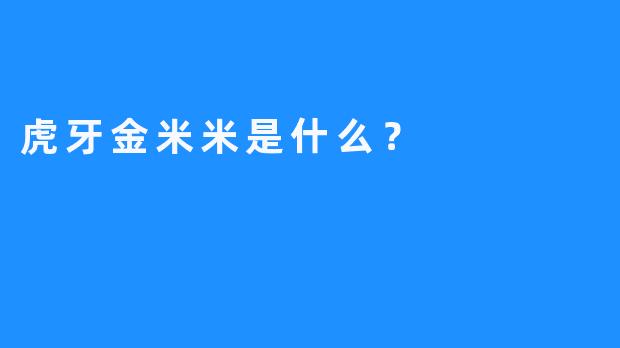 虎牙金米米是什么？