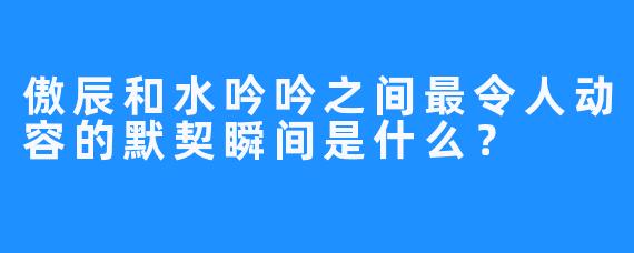 傲辰和水吟吟之间最令人动容的默契瞬间是什么？
